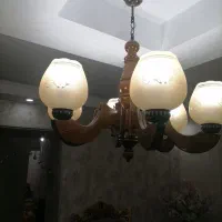 لوستر 6 شاخه چوبی