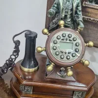 تلفن رومیزی چوبی و برنز کوبی،تلفن تزئینی و دکوری