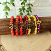 دستبند کریستال پلاک استیل