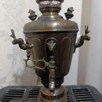 سماورذغالی عتیقه کلکسیونی تمام قلم