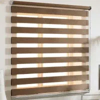 ۲ عدد پرده زبرا کرکره ای قهوه ای رنگ