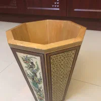 سطل تمام خاتم کاری با طرح گل و مرغ هشت گوش بزرگ|صنایع دستی و سایر لوازم تزئینی|اصفهان, عباس‌آباد|دیوار