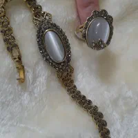 ست انگشتر و دستبند سیاه قلم