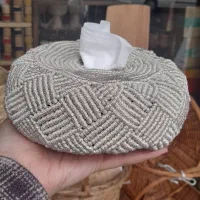جای دستمال کاغذی مکرومه ابریشمی