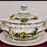ظرف پذیرایی رنگی کریستال چینی