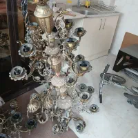 لوستر دوبلکس سه طبقه ۱۶ شاخه برنجی