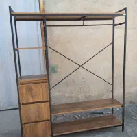رگال چوب و فلزی استند لباس