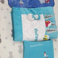 سری خواب نوزاد همراه با زیرانداز مشمایی ۵ تکه