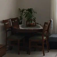 میز وصندلی ناهار خوری4نفره تمام چوب