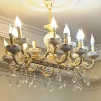 لوستر ۱۶ شاخه مستطیلی مدل کلاسیک فرانسوی