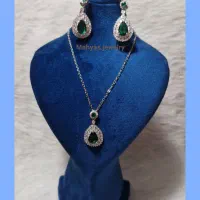 نیم ست استیل بانگین زمردی