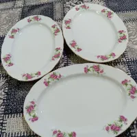 سه عدد دیس گل سرخی ژاپن نو استفاده نشده