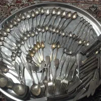 ظروف قدیمی نقره قاشق چاقو چنگال|کلکسیون اشیاء عتیقه|تهران, وصفنارد|دیوار