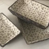ست سبد حصیری سه تکه(سبدنان وسبزی و..)