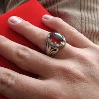 انگشتر نقره نگین گارنت