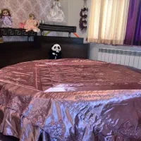 ست روتختی دو نفره ساتن گلدوزی نگین دوزی خارجی