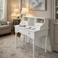 میز تحریر کتابخانه دار پایه چوبی راش کد 6678