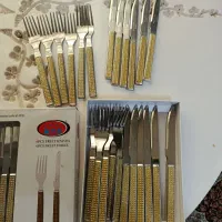 سوفله خوری آنتیک.  کارد چنگال میوه  میز تلویزیون