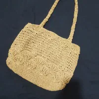 کیف دست بافت رافیا و کتان