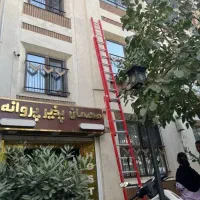 کرایه نردبان تاشو کشویی ابزار اجاره چهارپایه بلند