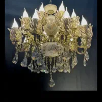 لوستر برنجی سرامیک6شاخه12شعله