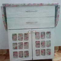 میزچرخ خیاطی واتو و سبد سیب زمینی پیاز