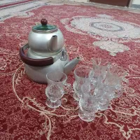 کتری وقوری ۶ عدد لیوان چای خوری دست دوم