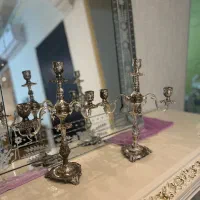 یک جفت جا شمعی برنز با انکاری نقره|لوستر و چراغ آویز|تهران, سهروردی|دیوار