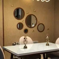 آینه دکوراتیو ۵ تیکه چوبی