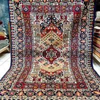 قالیچه سه متری طرح گردونه مهر قشقایی شیراز ابریشم