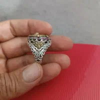 انگشتر شیر و خورشید دست ساز نقره اصل|جواهرات|بوشهر, |دیوار