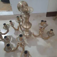 سه عدد لوستر سه شاخه برنزی ابکاری شده