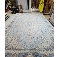 فرش ماشینی 1.5متری 1200شانه بزرگمهر،12801 نقره ای|فرش|بابلسر, |دیوار