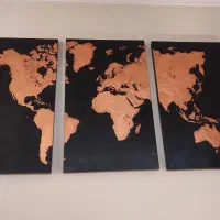 تابلو نقاشی برجسته  طرح نقشه جهان