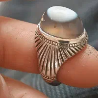 انگشتر نقره ری احمد و یاقوت کهنه