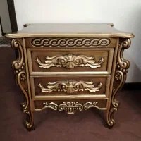 تخت خواب تشک دوعددپاتختی آیینه کنسول ساعت ایستاده|تخت و سرویس خواب|ابریشم, |دیوار