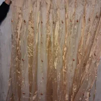 پرده حریر گلدار نو
