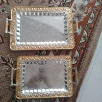 تعدادی لیوان.سینی استیل طلای.سبدآبکش پوللازمم فوری