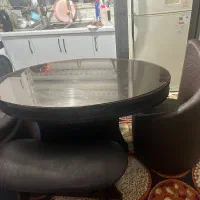 میزناهار خوری۶نفره با صندلی چرم ومیز ام دی اف|میز و صندلی غذاخوری|کلاله, |دیوار