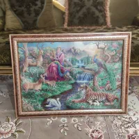 تابلو مذهبی خطاطی برجسته با قاب طلایی شیک و معنوی|تابلو، نقاشی، عکس|مشهد, عسگریه|دیوار