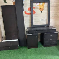 تخت دو نفره و میز آرایش جنس چوب رنگ مشکی