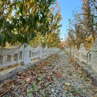 باغ (آلاچیق و باربیکیو)اطراف ساخته شده سرسبز و دنج