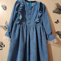 پیراهن دخترانه مخمل کبریتی