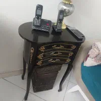 میز تلفن چوبی