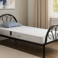 تخت خواب فلزی رنگ قهوه ای یک نفره 90*200