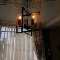 دوعدد لوسترچوبی چهارشاخه ویک عدد فلز