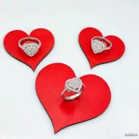 انگشتر جواهر تمام نقره مدل قلب جواهری|بدلیجات|تبریز, |دیوار