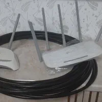 مودم روتر TP-Link (۲ دستگاه AP) و ۲۰ متر کابل Cat6|مودم و تجهیزات شبکه|کرج, گلشهر|دیوار