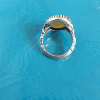 انگشتر نقره نگین یاقوت زرد|جواهرات|بندرلنگه, |دیوار