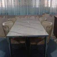 میز ناهار خوری ۴ نفره پایه ها استیل